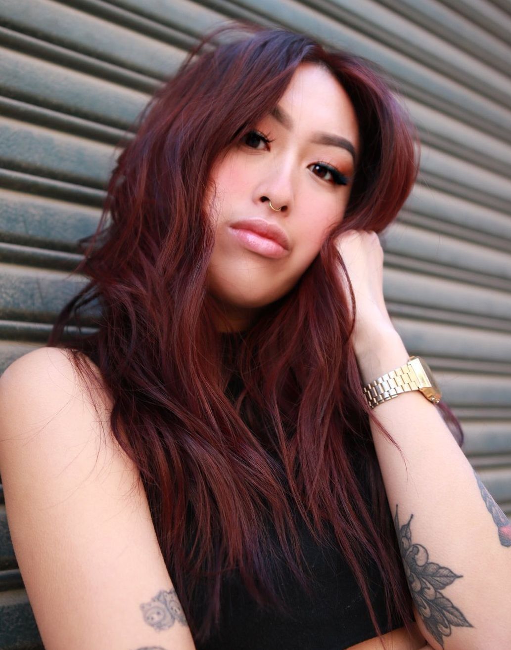 Chestnut Burgundy Balayage Hair