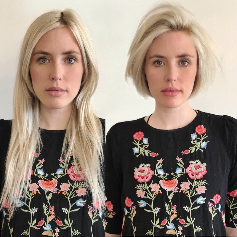 Long Blonde Hair to Comb-Over Bob Makeover