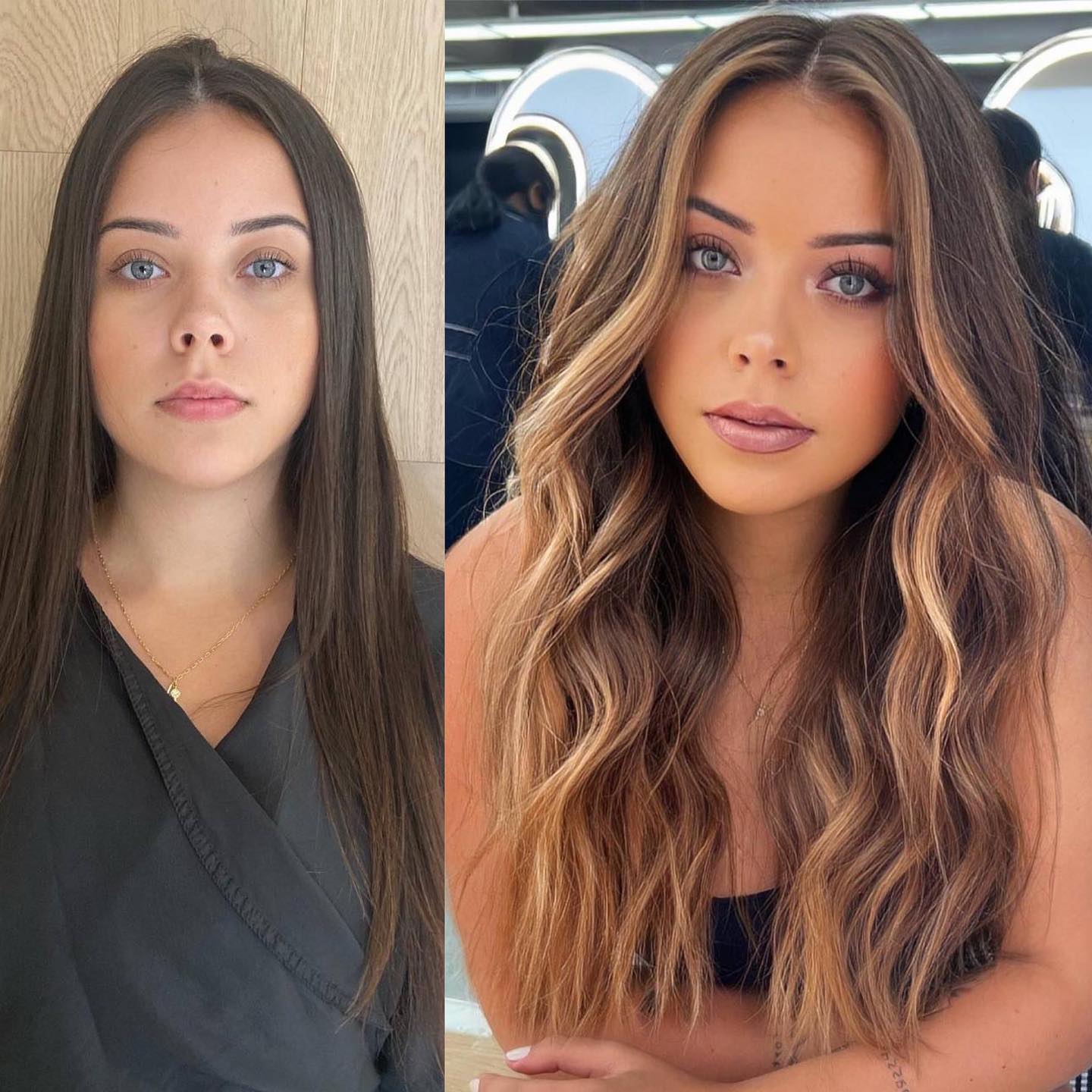 Toasted Blonde Front Balayage Before and After