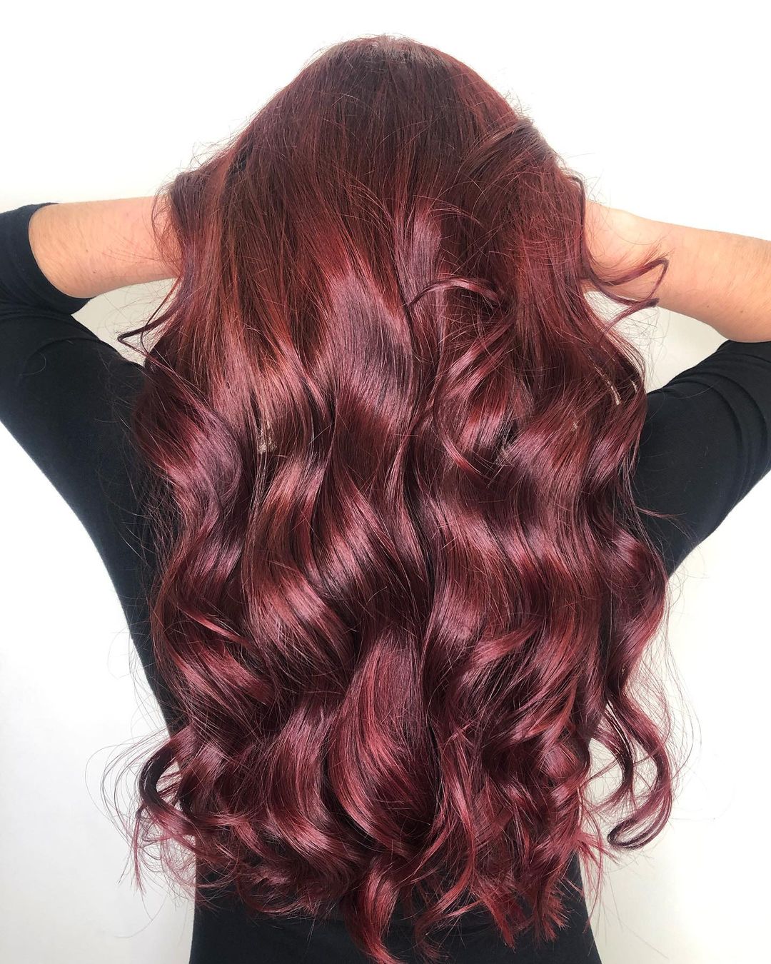 High-Shine Warm Burgundy Hair Color