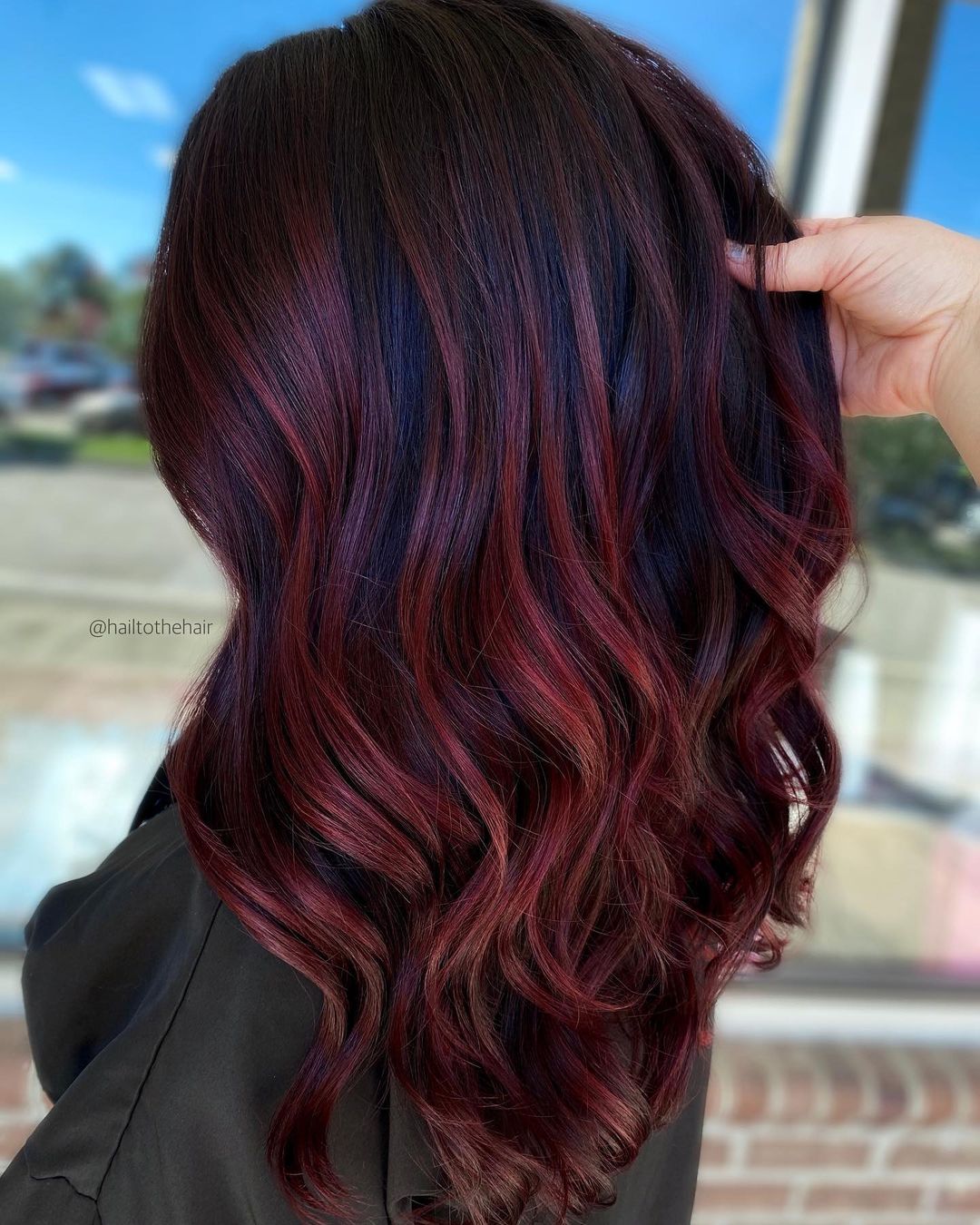 Red Burgundy Highlights and Black Lowlights