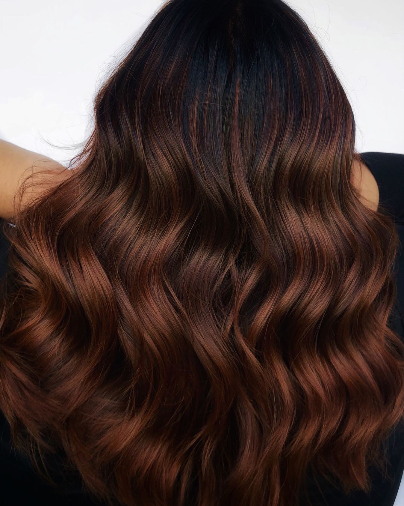 Luminous Copper Brown Balayage