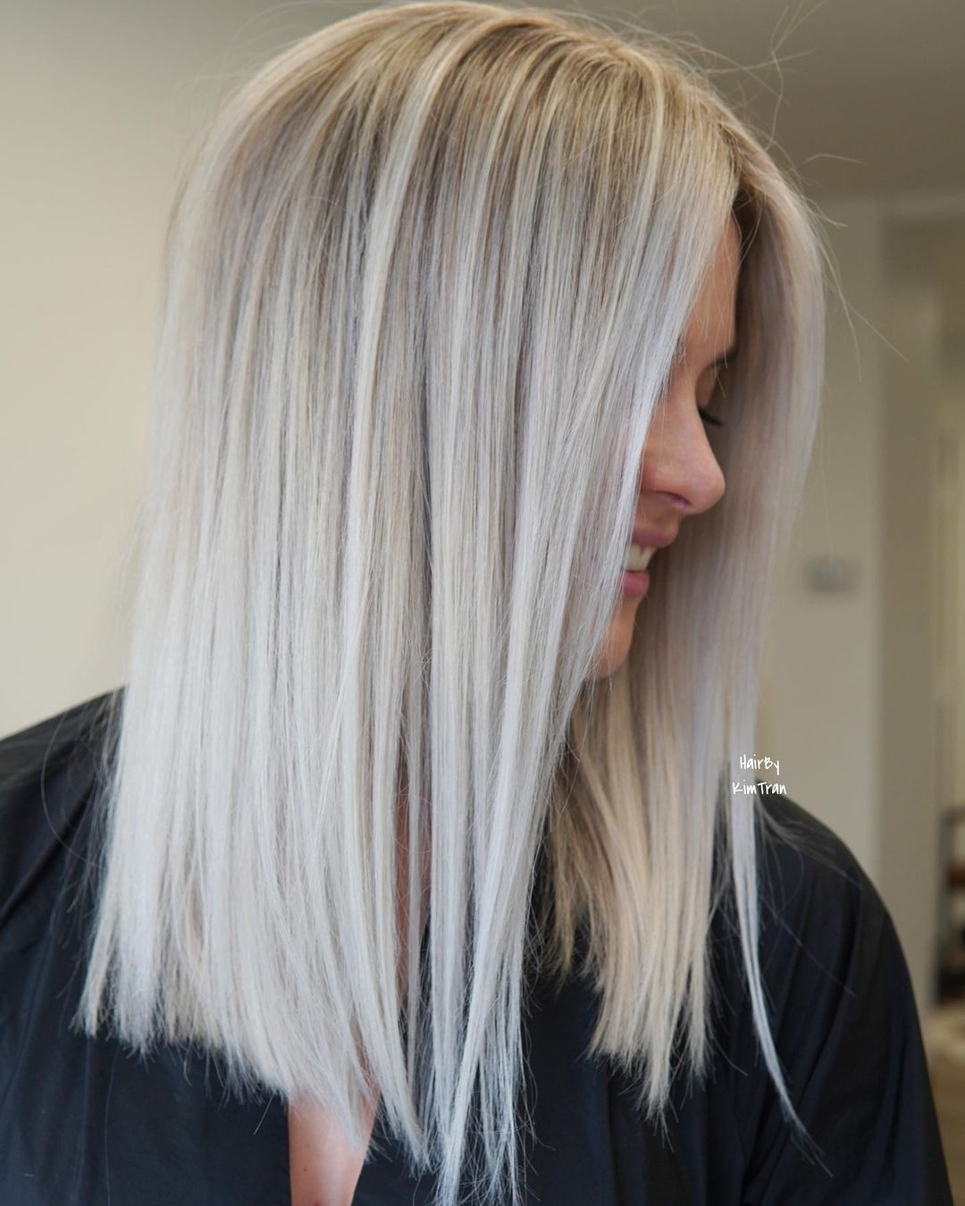 White Wheat Blonde Balayage on Straight Hair