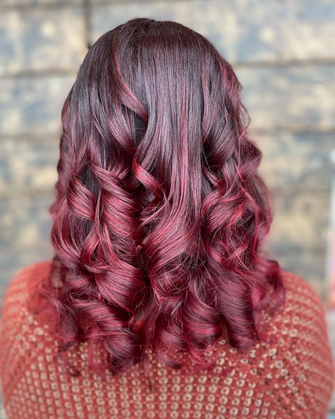 Half Chocolate Half Burgundy Hair