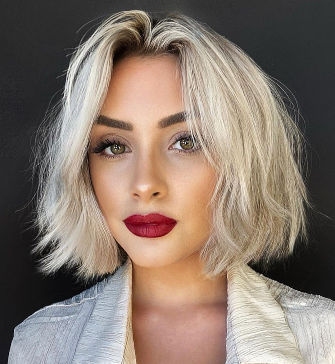 Blonde Balayage Bob Shag Hairstyle