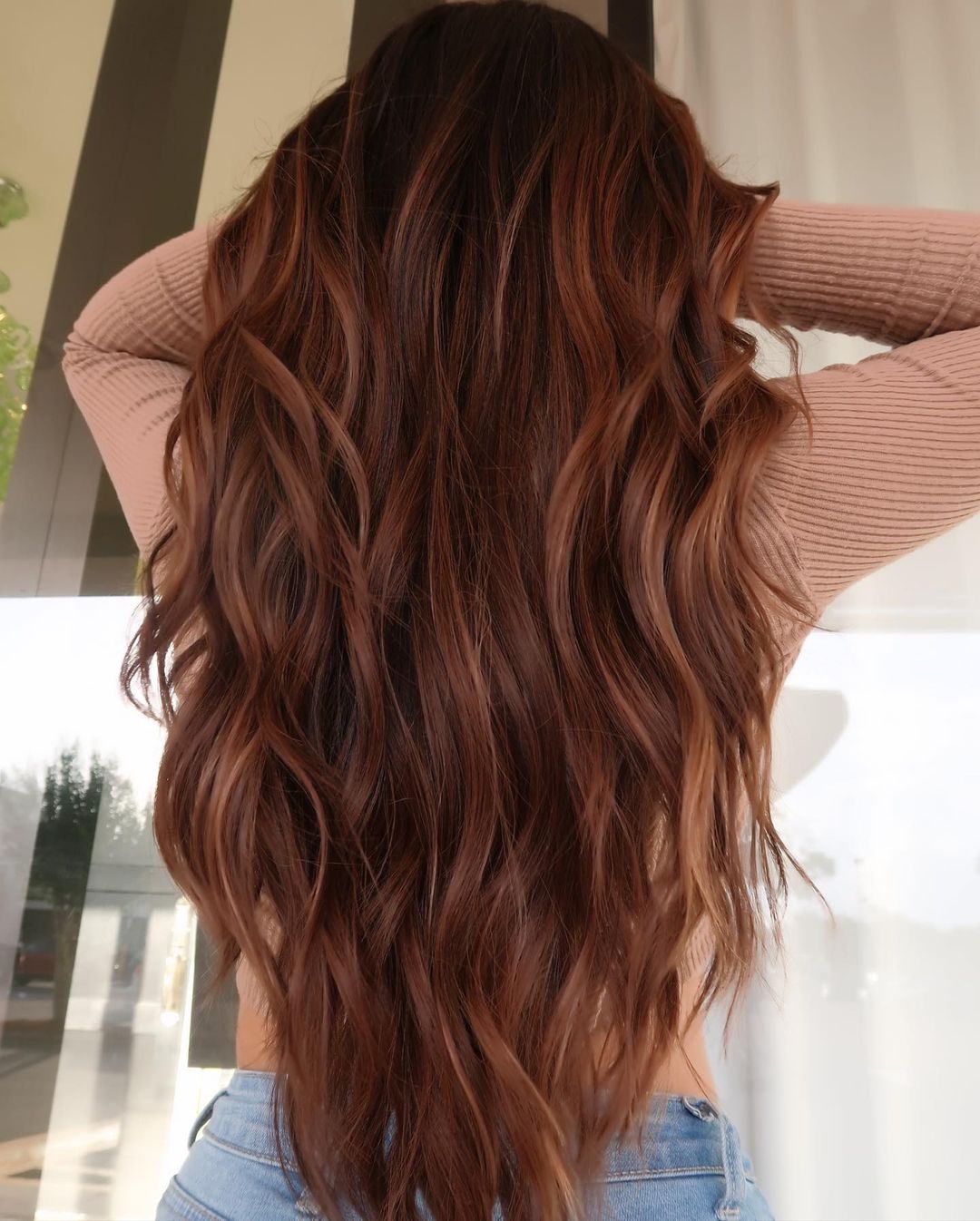 Long Wavy Fall Auburn Brown Hair