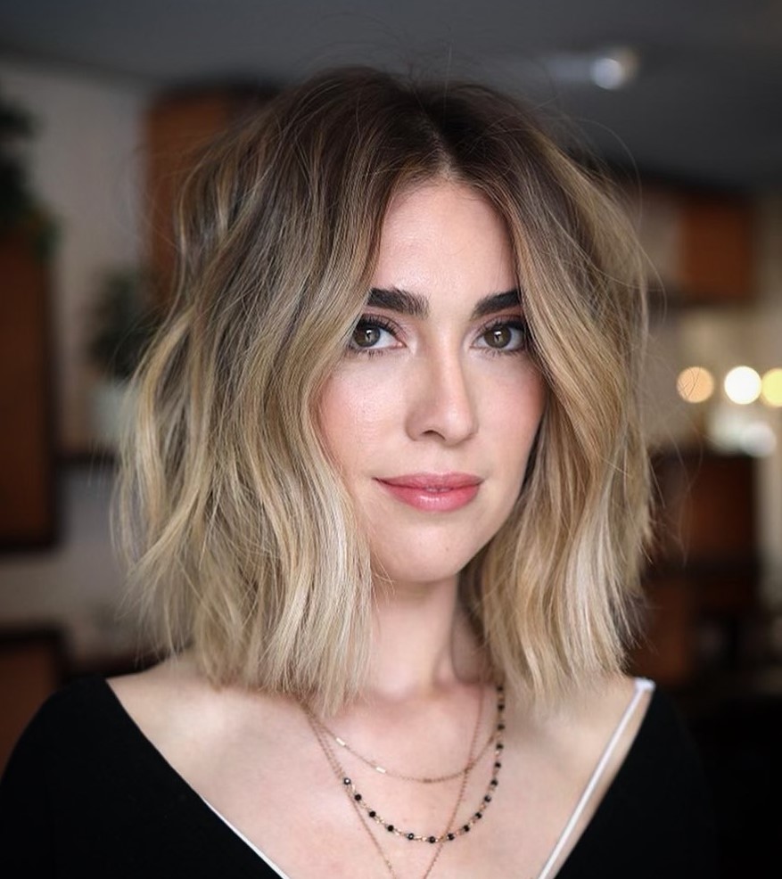 Shaggy Almond Bronde Lob